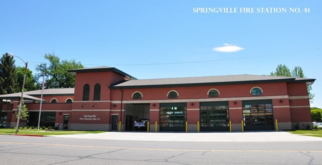 Springville Fire Station No. 41 — commercial masonry and drywall exterior