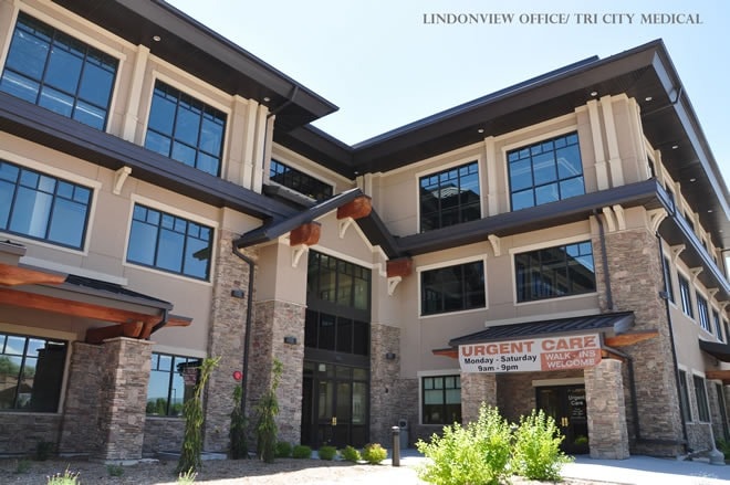 Lindonview Office / Tri City Medical exterior — commercial drywall and stone veneer